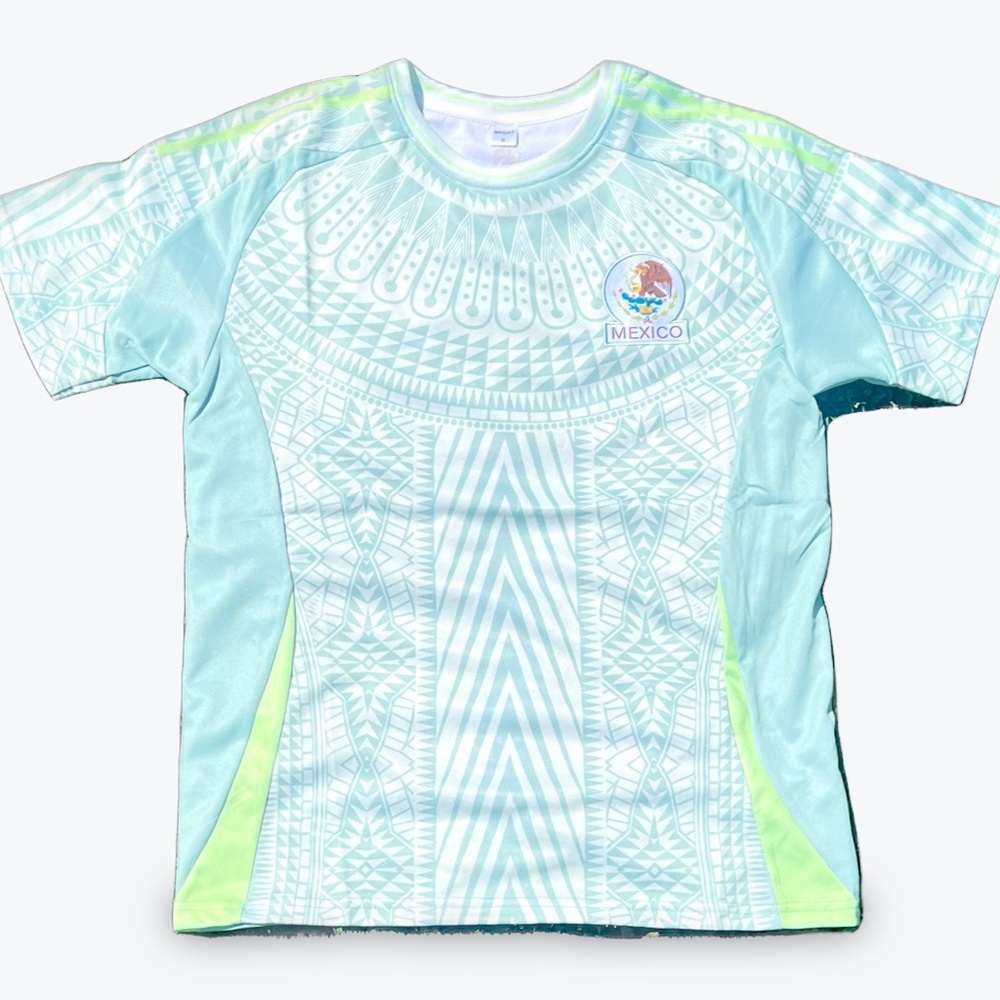 Mexico National soccer jersey in Light Blue and Green